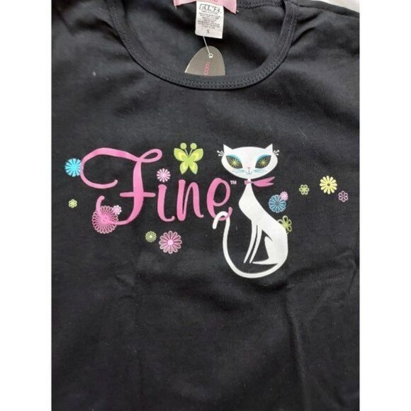 Vintage French Kitty by Mighty Fine Womens Top, Fine, Black, Small - Picture 3 of 5